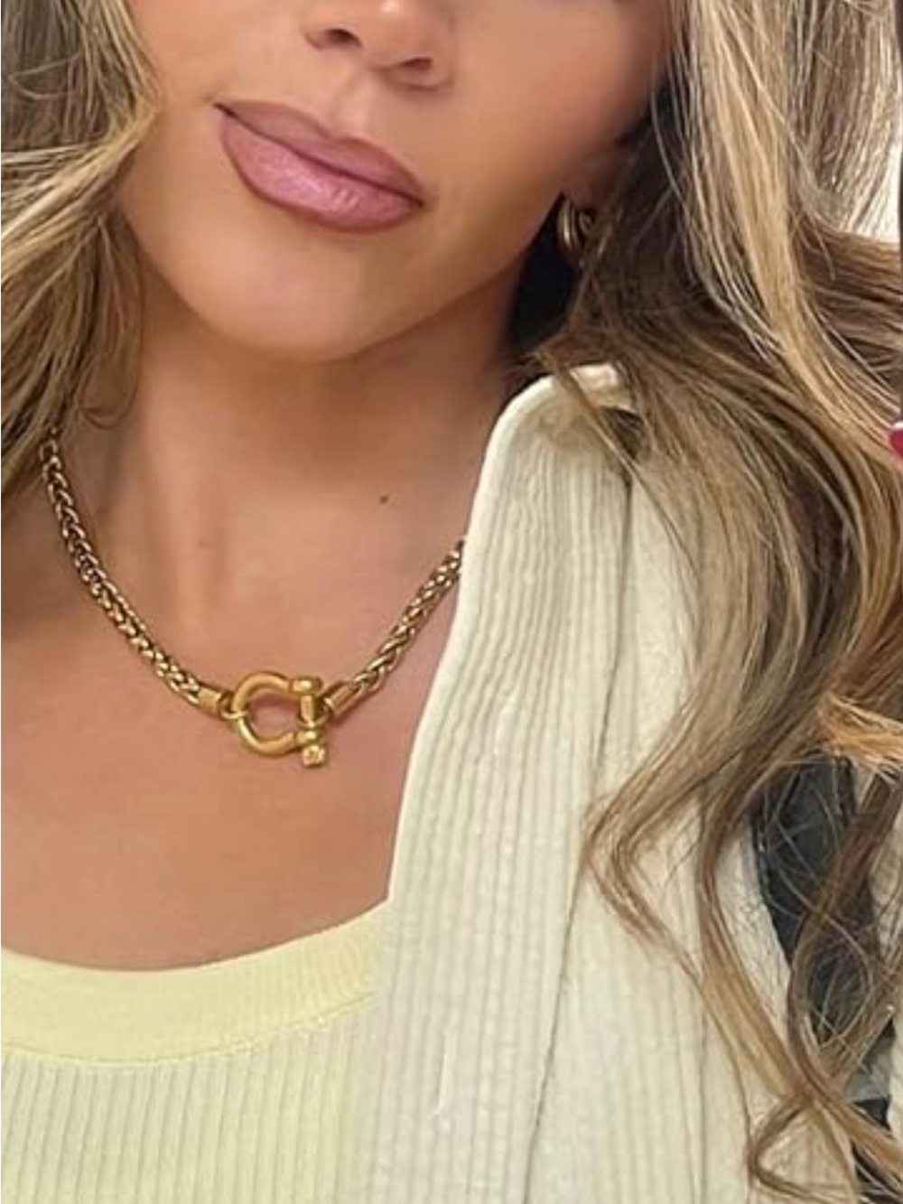 Foxtail Wheat Chain Necklace gold tone necklace